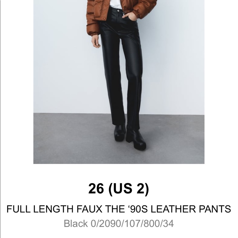 Full Length Faux the 90s leather pants